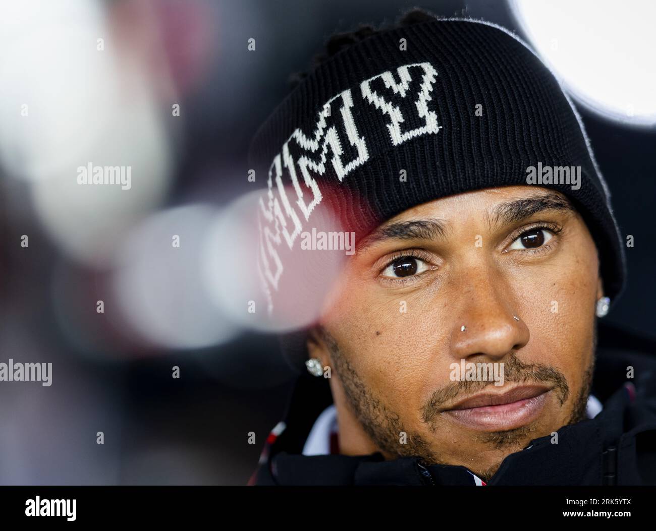 Zandvoort, Netherlands. 24th Aug, 2023. ZANDVOORT - Lewis Hamilton (Mercedes) at Zandvoort Circuit ahead of the F1 Grand Prix of the Netherlands on August 24, 2023 in Zandvoort, Netherlands. ANP SEM VAN DER WAL Stockfoto