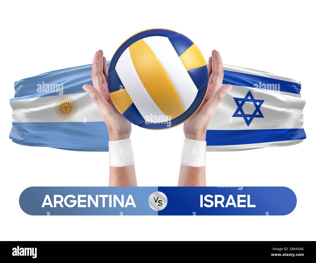 Argentinien gegen Israel Nationalmannschaften Volleyball Volleyball Volleyball Match Competition Concept. Stockfoto