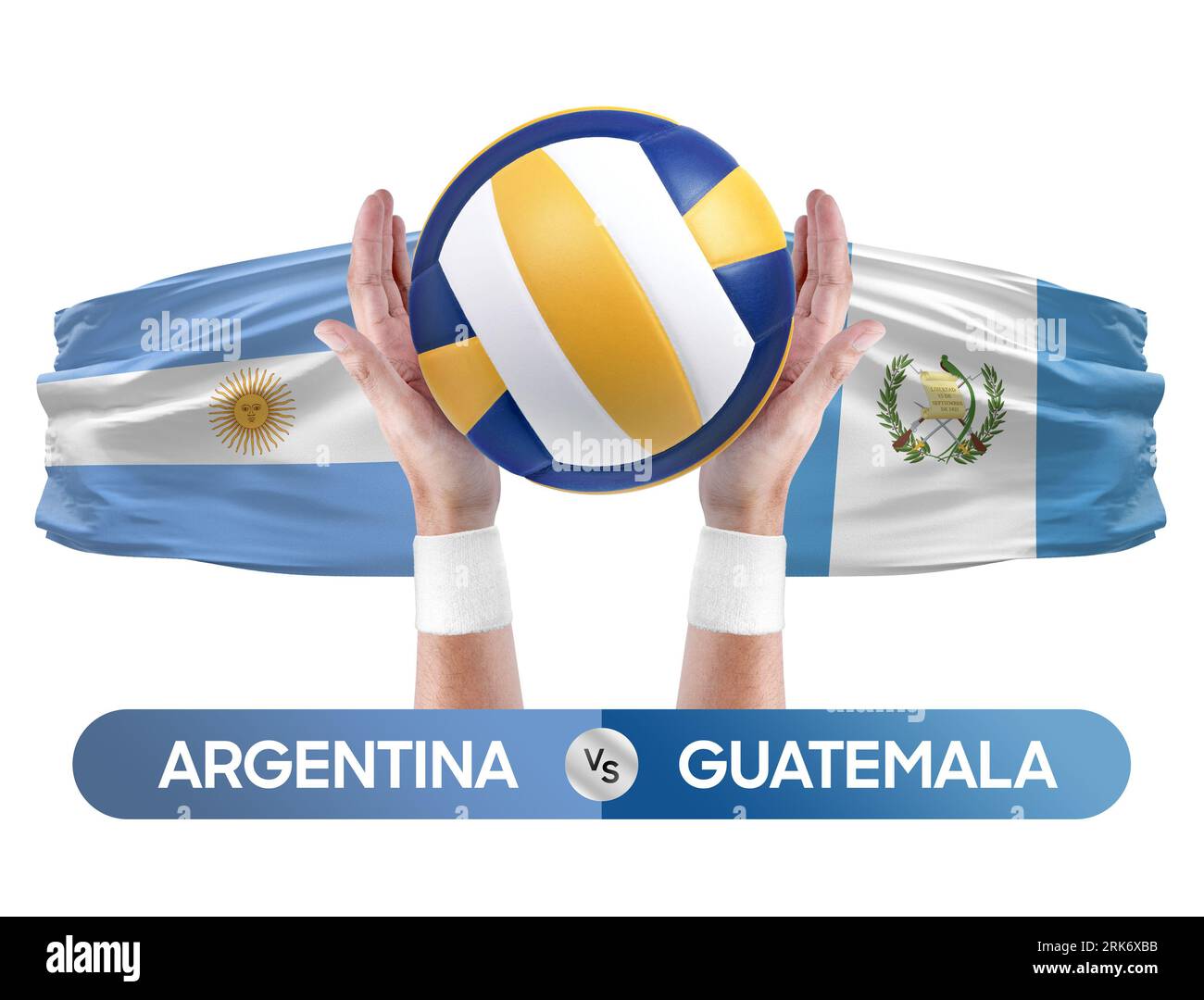 Argentinien gegen Guatemala Nationalmannschaften Volleyball Volleyball-Volleyball-Spiel-Wettkampf-Konzept. Stockfoto