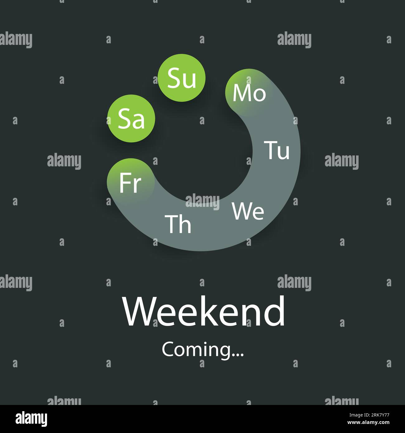 Weekend is Coming - Smiley Concept Design Stock Vektor
