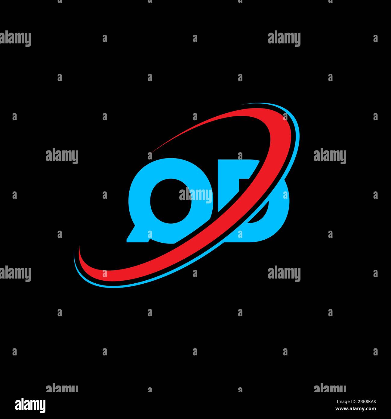 QD Q D Logo-Design. Anfangsbuchstabe QD-Verknüpfung Kreis Monogramm-Logo in Großbuchstaben rot und blau. QD-Logo, Q D-Design. qd, qd Stock Vektor