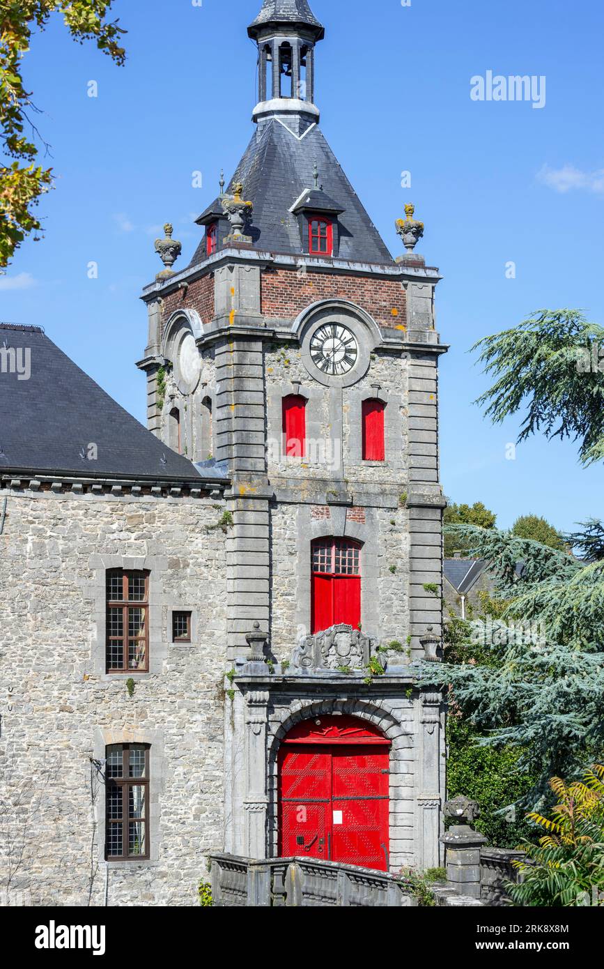 12. Jahrhundert Burg Ecaussinnes-Lalaing / Château d'Ecaussinnes-Lalaing in der Gemeinde Ecaussinnes, Provinz Hennegau, Wallonien, Belgien Stockfoto