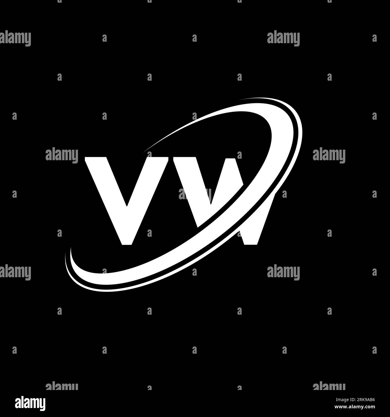 Logo mit VW V W-Buchstaben. Anfangsbuchstabe VW-Verbund Kreis Monogramm-Logo in Großbuchstaben rot und blau. VW-Logo, V-W-Design. vw, V w Stock Vektor