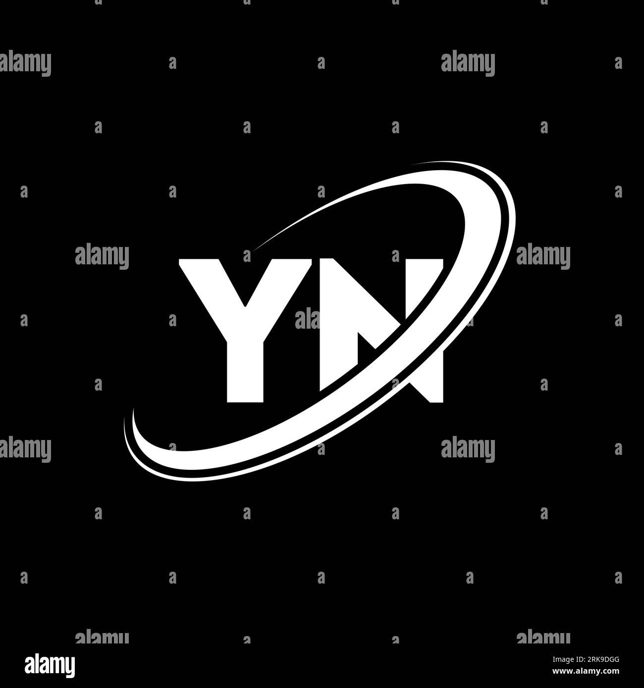 LOGO mit BUCHSTABEN YN Y N. Anfangsbuchstabe YN Linked Circle Monogram Logo in Großbuchstaben rot und blau. YN-Logo, Y N-Design. Ja, J n Stock Vektor
