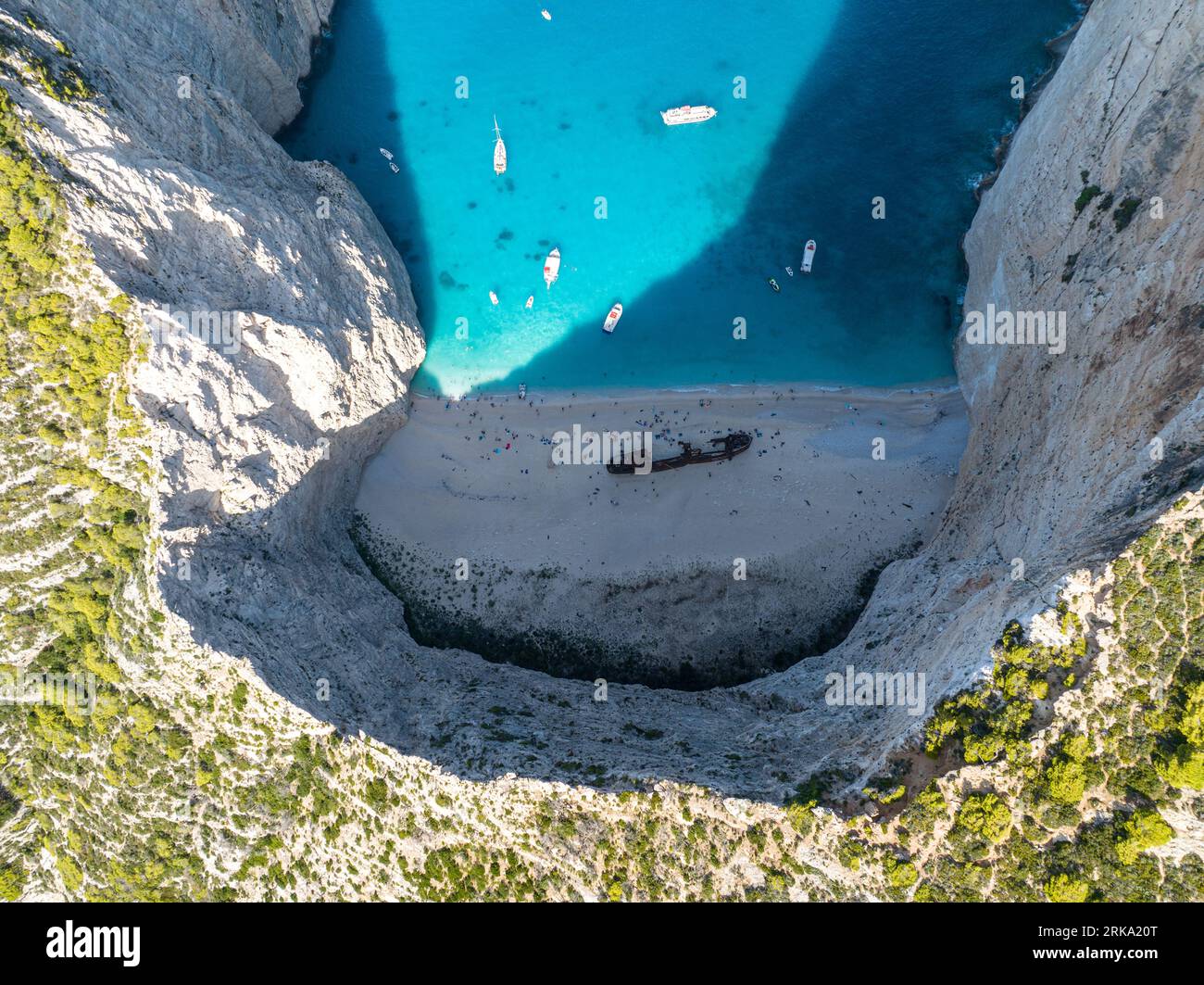 Plage de Navagio (Anafonitria), baie du Naufrage, île de Zante (Zakynthos), Péloponnèse, Grèce Stockfoto
