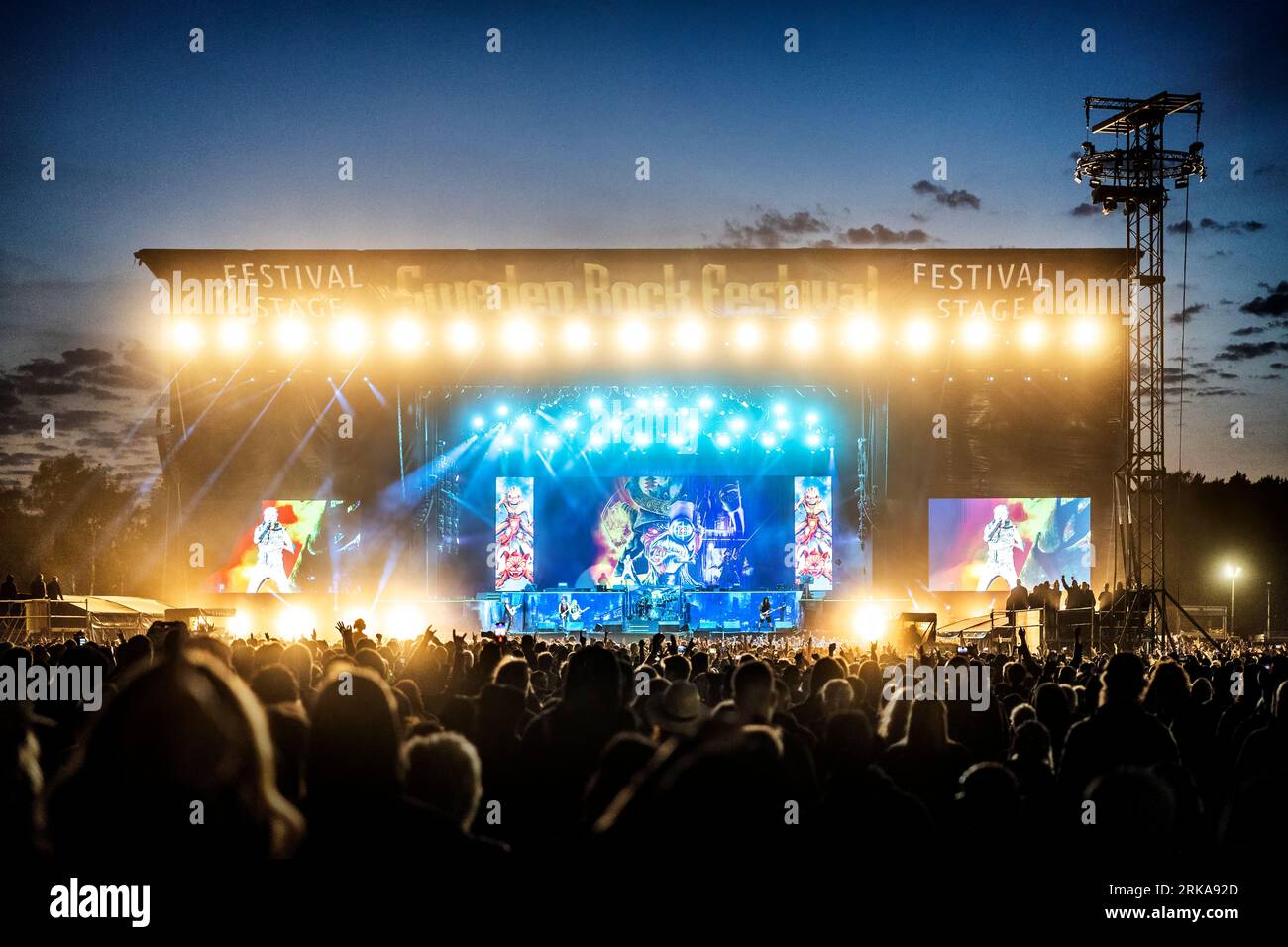 Solvesborg, Schweden. Juni 2023. Die englische Heavy-Metal-Band Iron Maiden spielt ein Live-Konzert während des schwedischen Musikfestivals Sweden Rock Festival 2023 in Solvesborg. (Foto: Gonzales Photo - Terje Dokken). Stockfoto