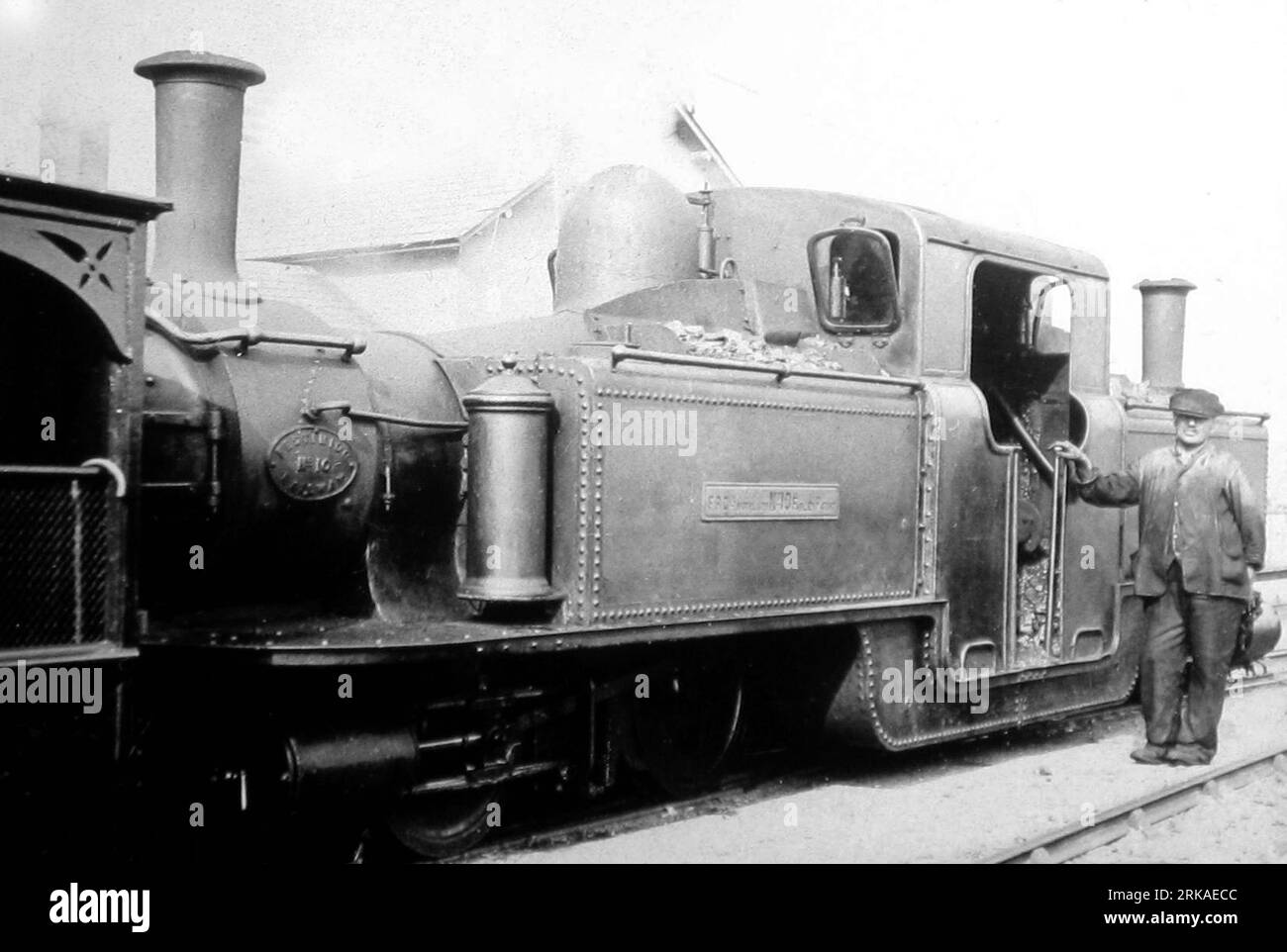 Motor Nr. 10 Merddyn Emrys, Ffestiniog Railway, Wales, viktorianische Zeit Stockfoto