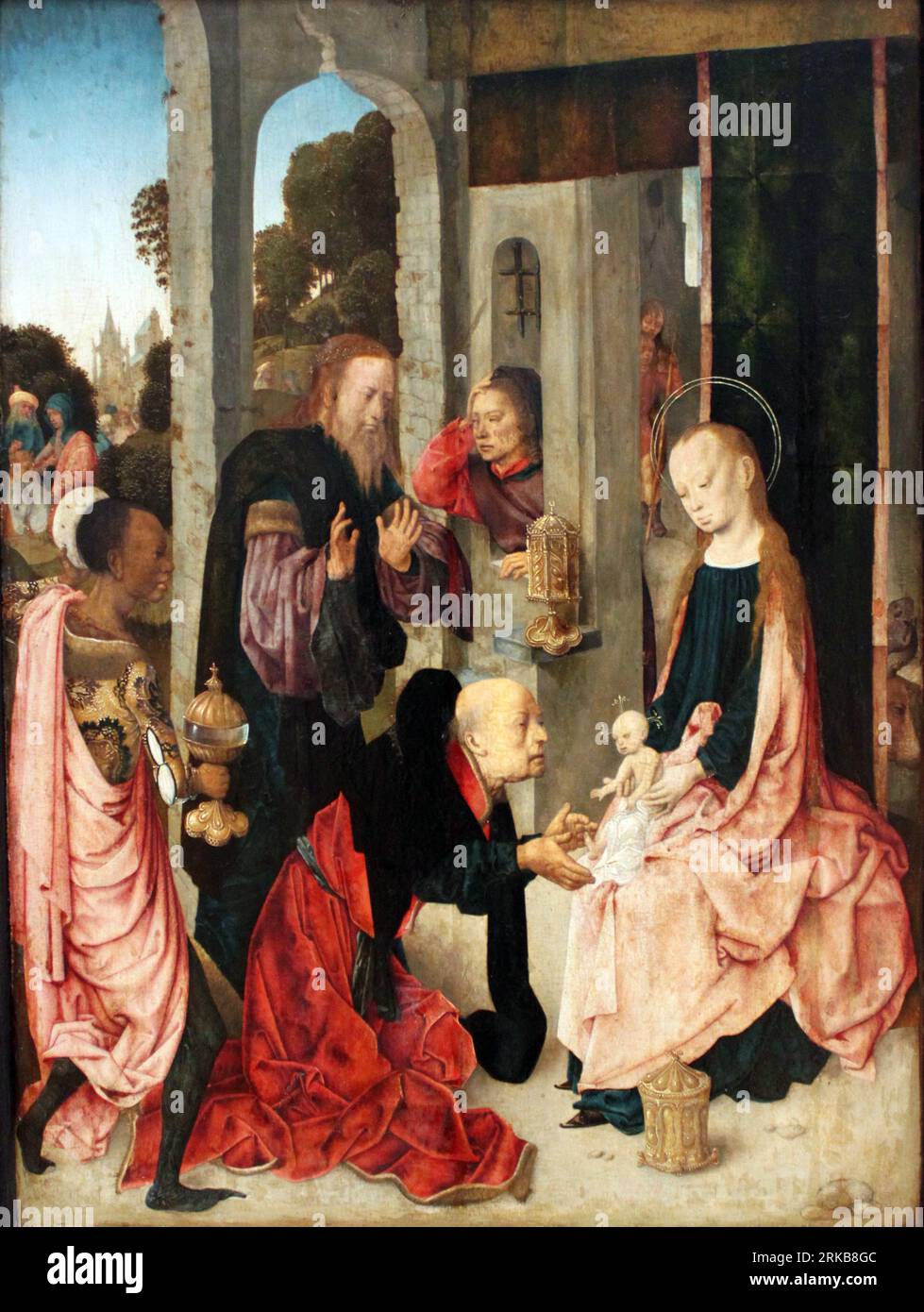 Anbetung der Könige 1490 durch den Meister der Virgo Inter Virgines Stockfoto