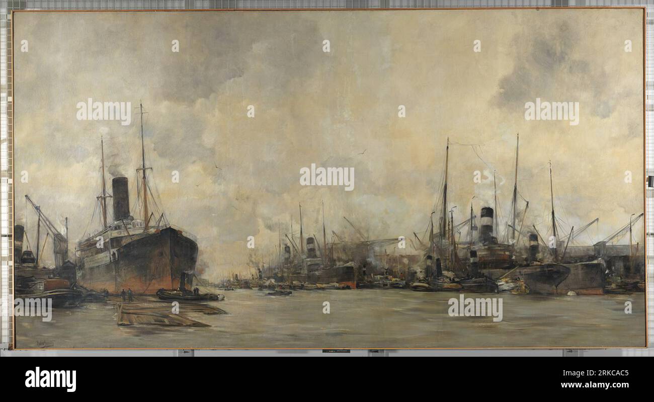 Blick auf den Hafen von Amsterdam 1913; 1913 von Hobbe Smith Stockfoto