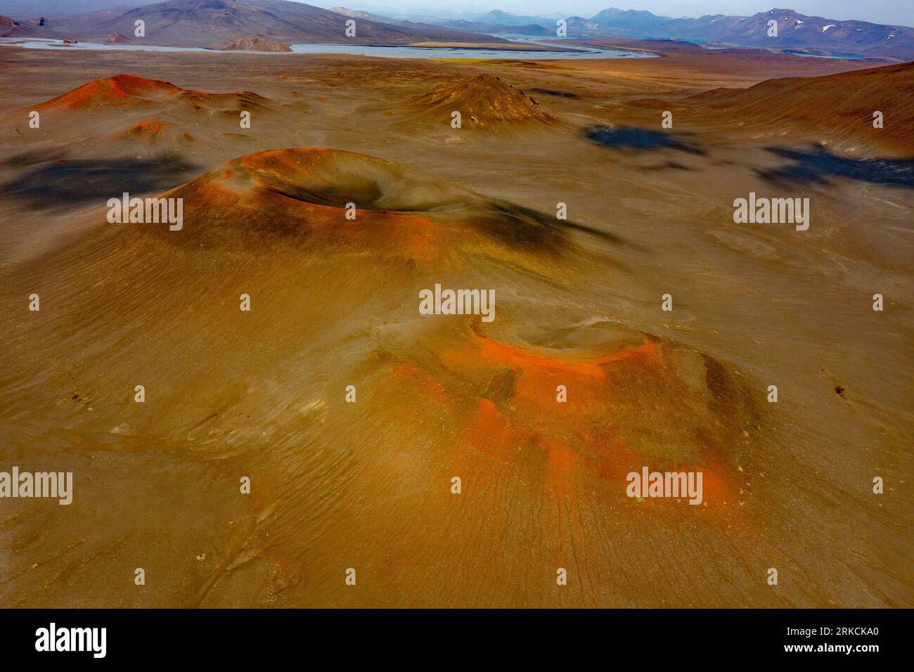 Vulkankrater, Island Highlands, Island Stockfoto