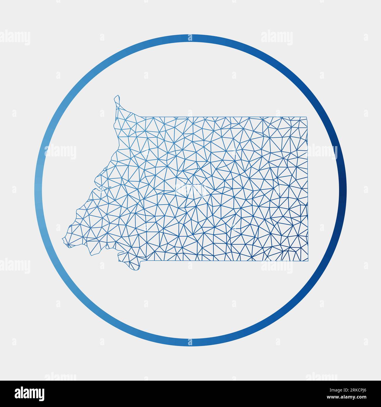 Symbol Äquatorialguinea. Netzwerkkarte des Landes. Rundes Äquatorialguinea-Zeichen mit Gradientenring. Stock Vektor