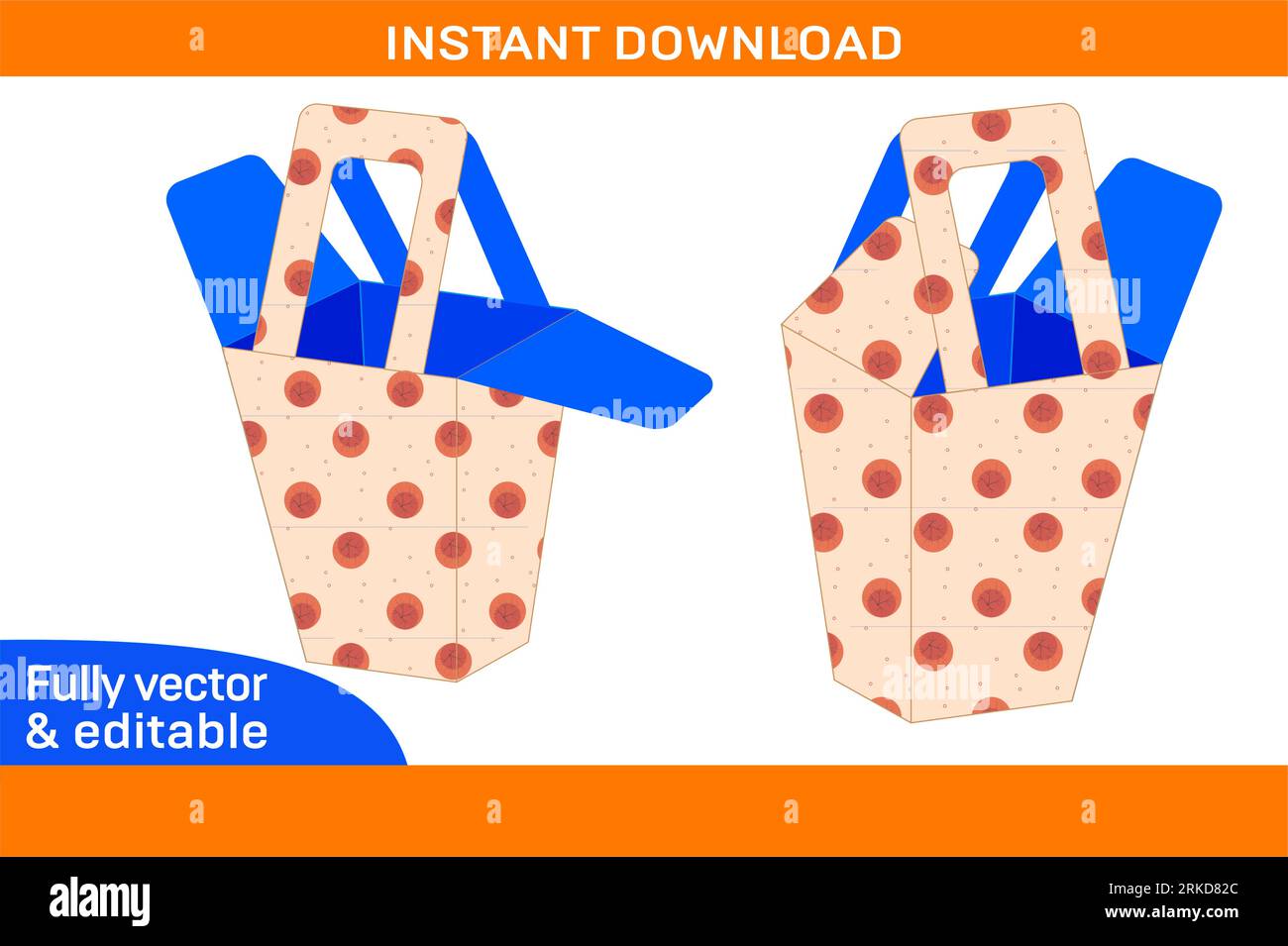 Verpackung Verpackungsbox Design Stanzlinienvorlage und 3D-Box-Datei skalierbare und bearbeitbare Stanzlinie Stock Vektor