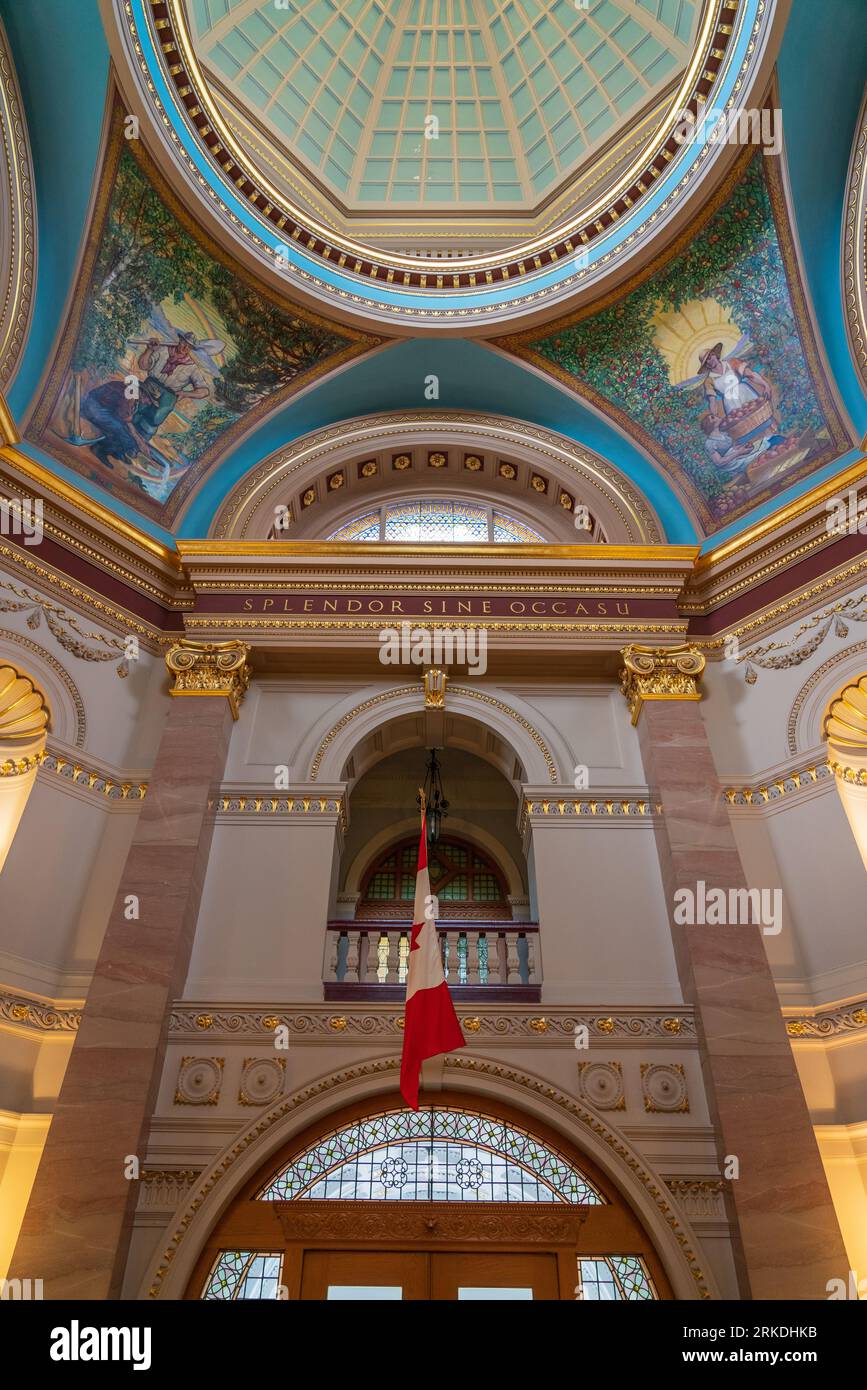 Innenarchitektur der öffentlichen Bereiche der BC Legislature in Victoria, British Columbia, Kanada. Stockfoto