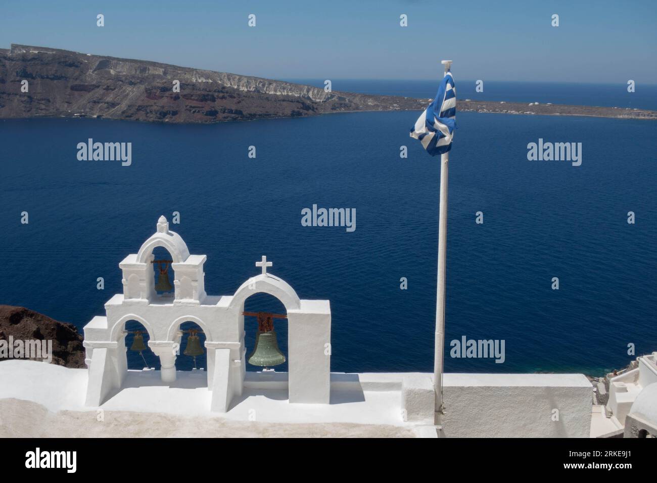 Blick auf Santorin in Griechenland Stockfoto