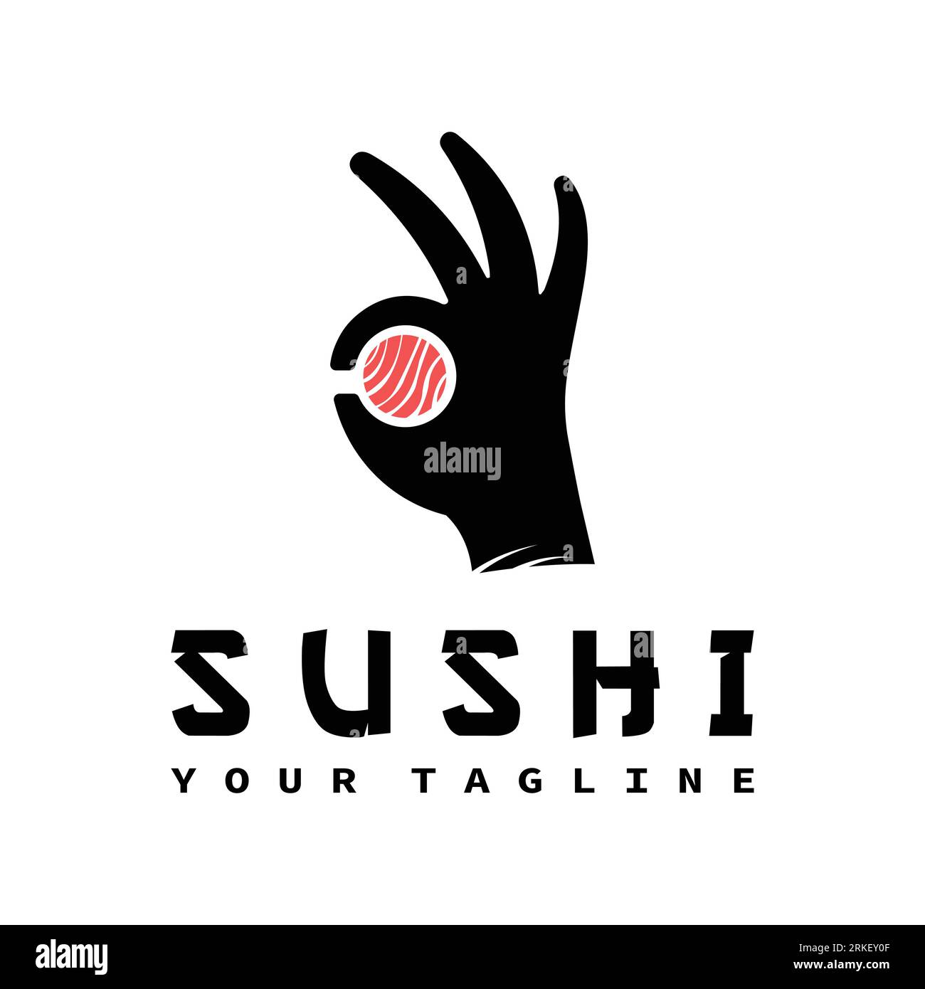 Sushi-Logo-Vorlage Vektorsymbol für japanische Speisen Stock Vektor