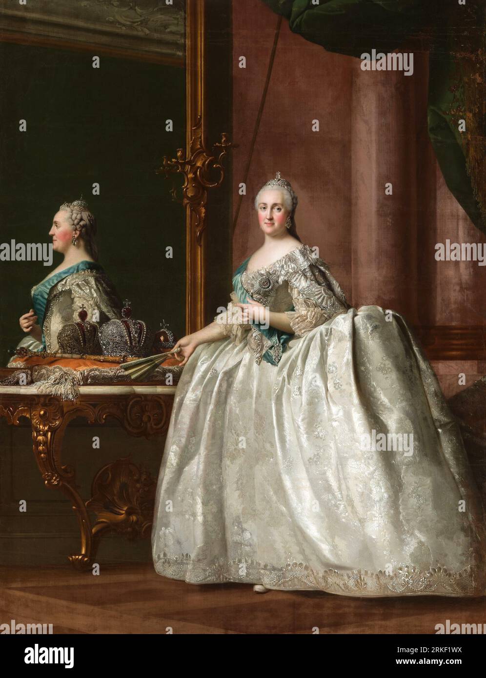 Porträt von Katharina II. Vor einem Spiegel zwischen 1762 und 1764 von Vigilius Eriksen Stockfoto
