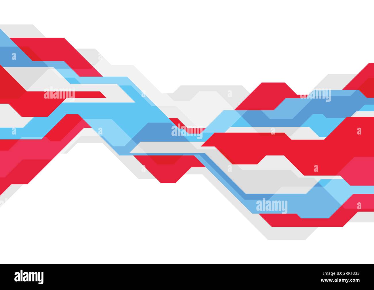 Red and blue flat minimal technology background. Vector geometric design Stock Vektor