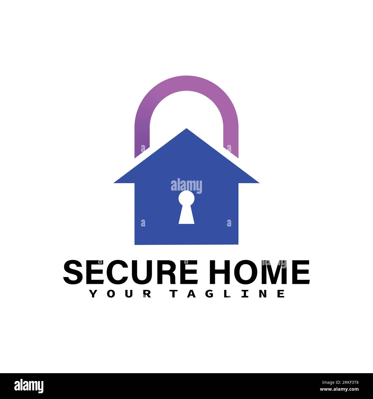 Home security logo design, home protector logo vector template. Stock Vektor