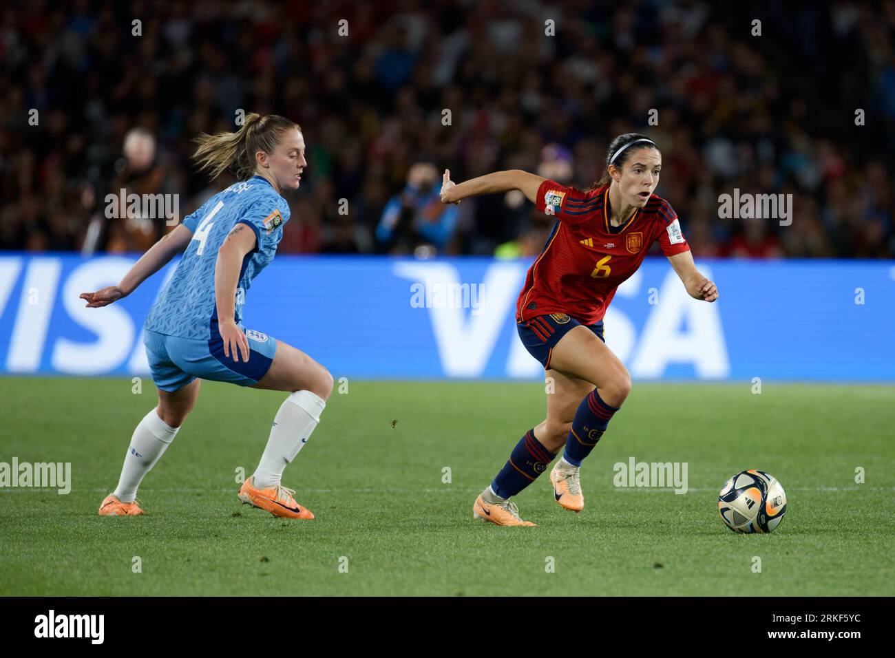 Aitana Bonmati aus Spanien in Aktion während des Finalspiels der FIFA Frauen-Weltmeisterschaft Australien und Neuseeland 2023 zwischen Spanien und England im Stadion Au Stockfoto