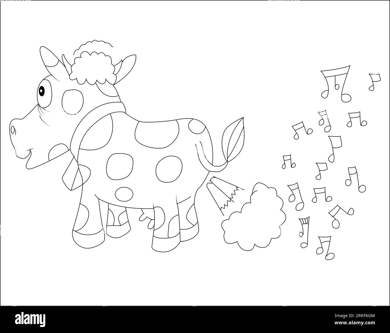 Farting Animals Coloring Page lustig lustiges Malbuch von Tieren (lustige Animal Coloring Book Page) Stock Vektor