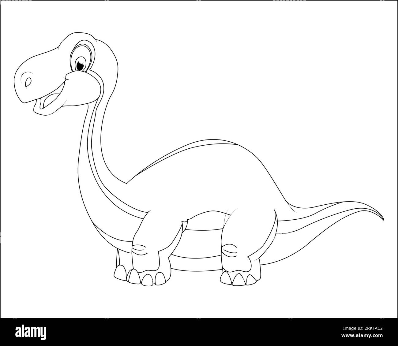 Lass dich von deiner Kreativität inspirieren: Entdecke unsere Dinosaurier-Malseite. Aufwändige Strichgrafik für fesselnden Malspaß, perfekt für alle Altersgruppen Stock Vektor