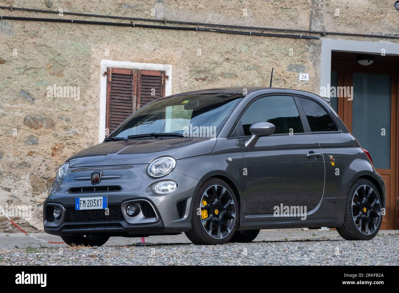 Graues Fiat Abarth 595 Stockfoto