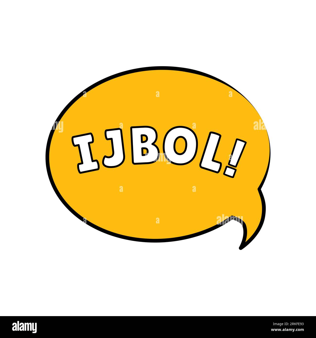 IJBOL ex Lol-Phrase. Gen-Z-Version von LOL, steht für „I just Burst out Lachen“, Vektor-Sprechblasensymbol, Abzeichen-Illustration auf weißem Hintergrund Stock Vektor