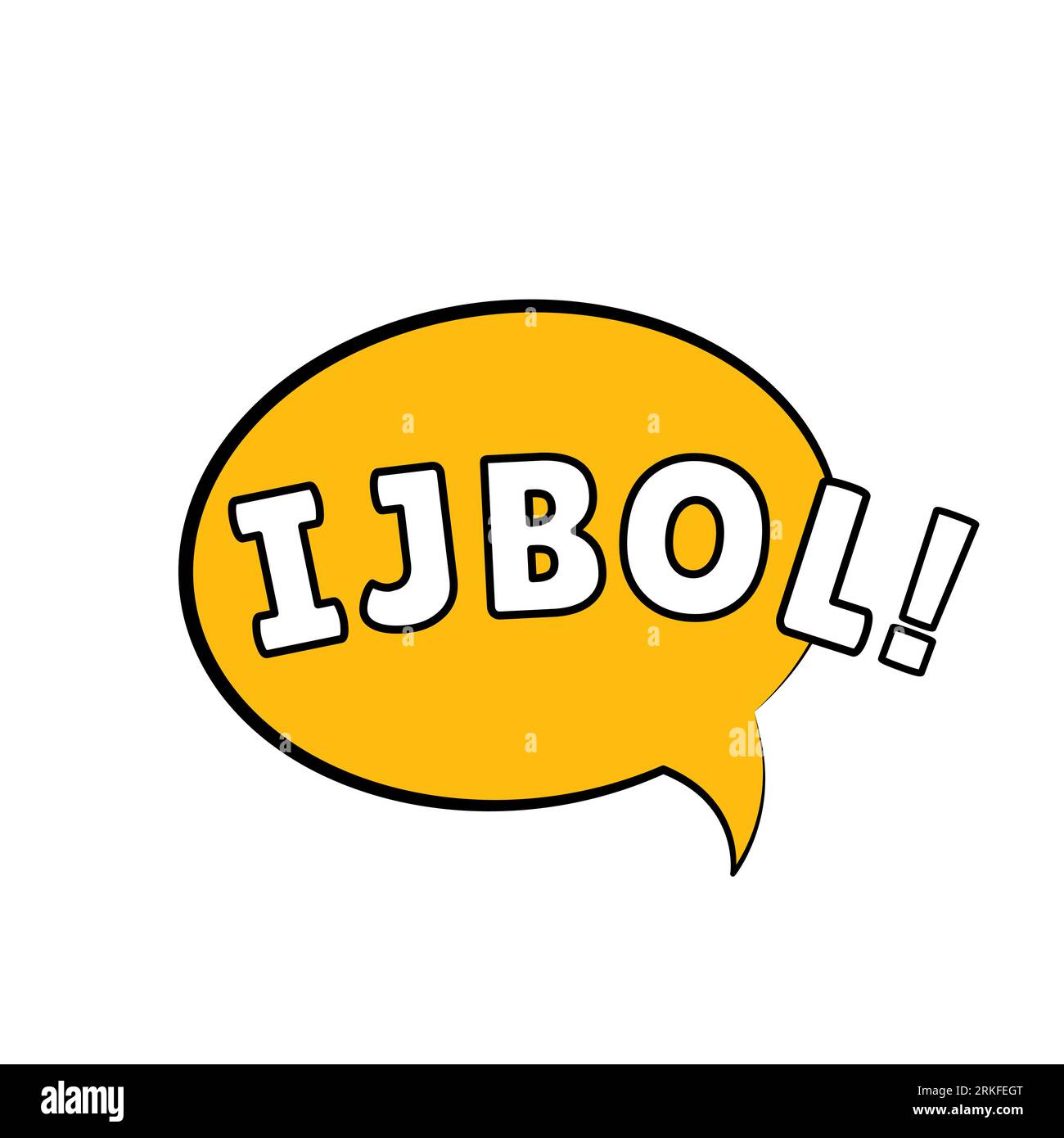 IJBOL ex Lol-Phrase. Gen-Z-Version von LOL, steht für „I just Burst out Lachen“, Vektor-Sprechblasensymbol, Abzeichen-Illustration auf weißem Hintergrund Stock Vektor