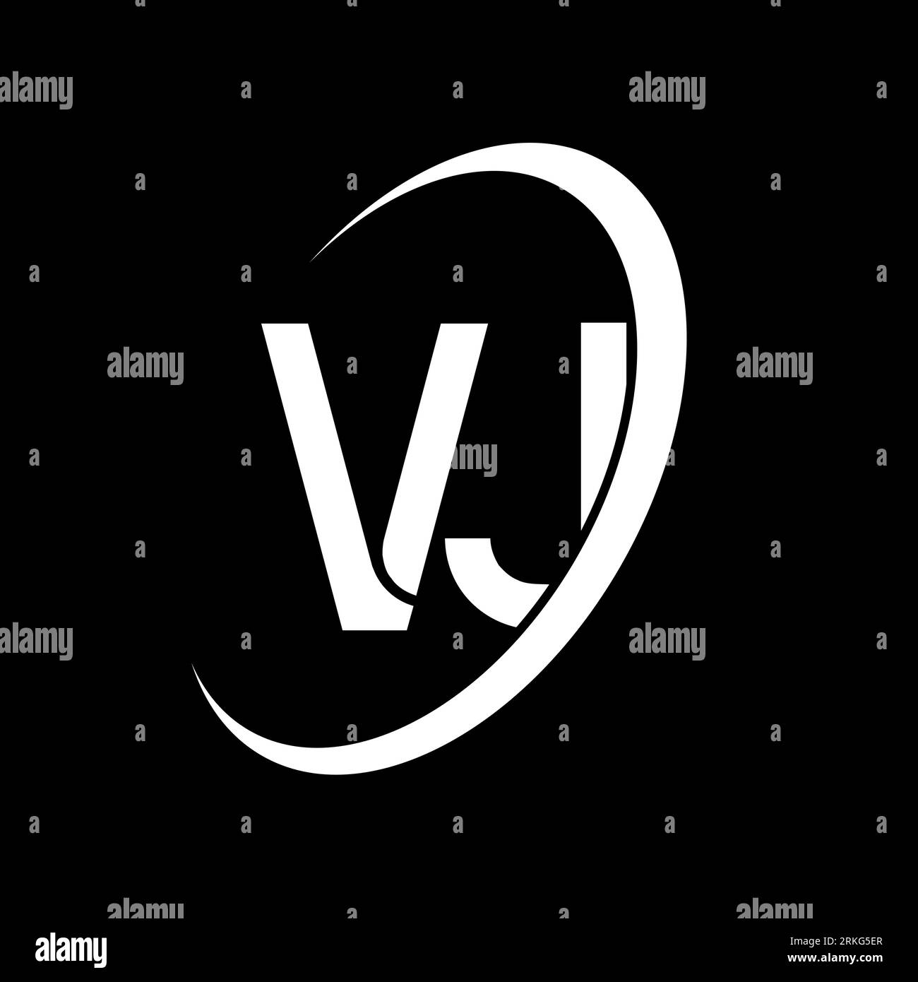 VJ-Logo. V J-Design. Weißer VJ-Buchstabe. Logo mit VJ/V J-Buchstaben. Anfangsbuchstabe VJ Linked Circle Monogram Logo in Großbuchstaben. Stock Vektor