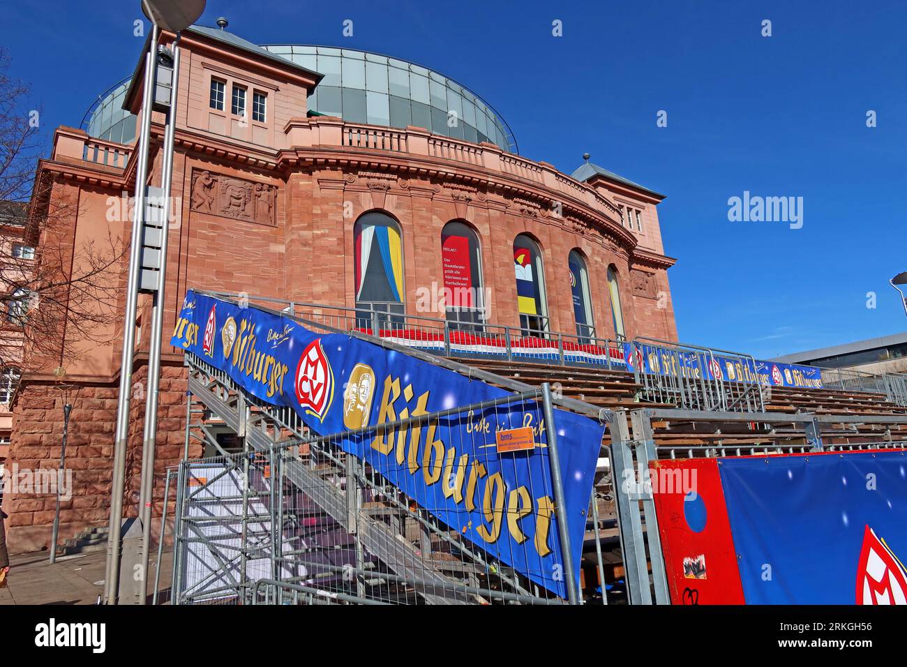 Stadtzentrum Mainz zur Fastnacht Karnevalszeit, Deutschland Stockfoto