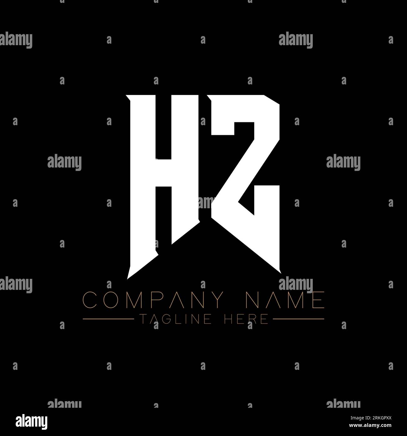 HZ Letter Logo Design. Anfangsbuchstaben HZ Gaming-Logo-Symbol für Technologieunternehmen. Design-Vorlage für Tech Letter HZ Minimal Logo. HZ Letter Design V Stock Vektor