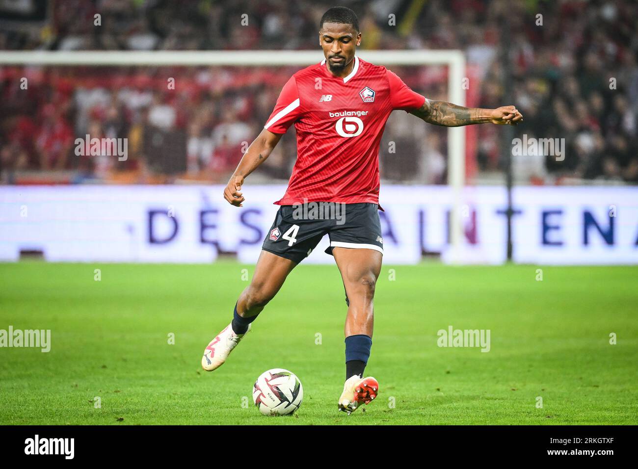 Alexsandro Victor de Souza Ribeiro aus Lille während des Spiels der UEFA Europa Conference League zwischen Lille Olympique Sporting Club und HNK Rijeka spielte am 24. August 2023 im Stade Pierre-Mauroy in Lille, Frankreich. (Foto von Matthieu Mirville/Pressinphoto/SIPA USA)FOTO) Stockfoto
