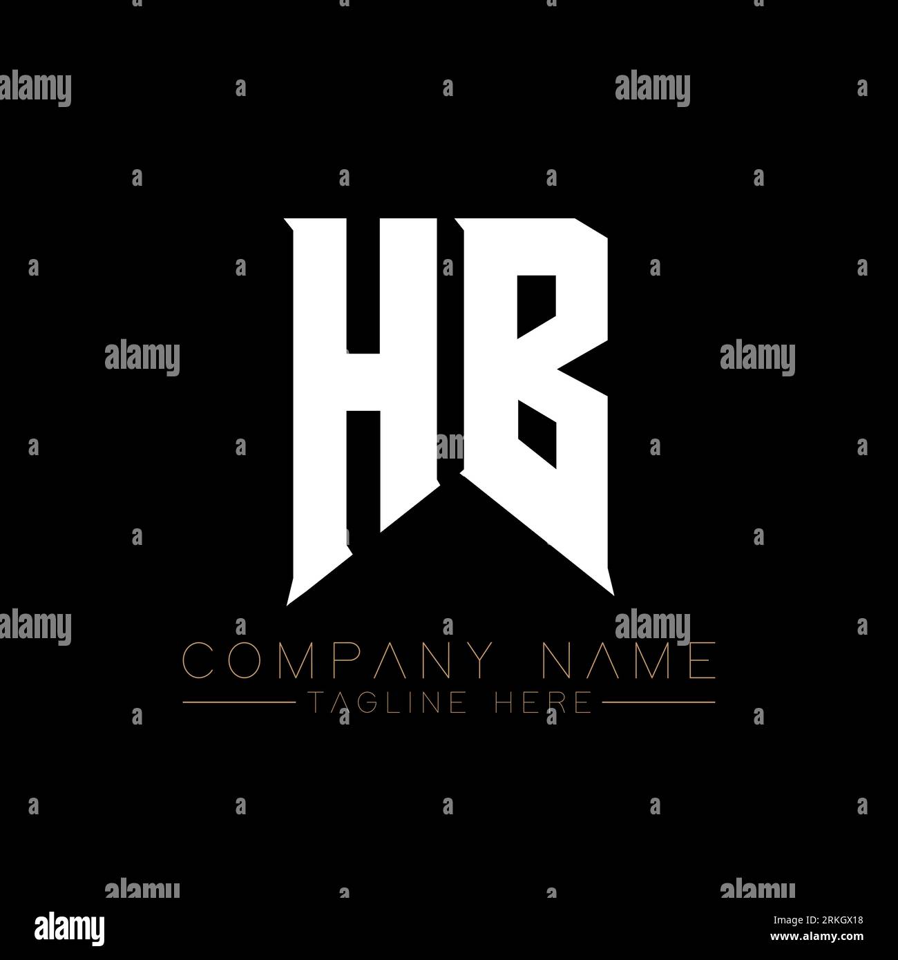 HB Letter Logo Design. Anfangsbuchstaben das Logo von HB Gaming für Technologieunternehmen. Designvorlage für Tech Letter HB Minimal Logo. HB Letter Design V Stock Vektor