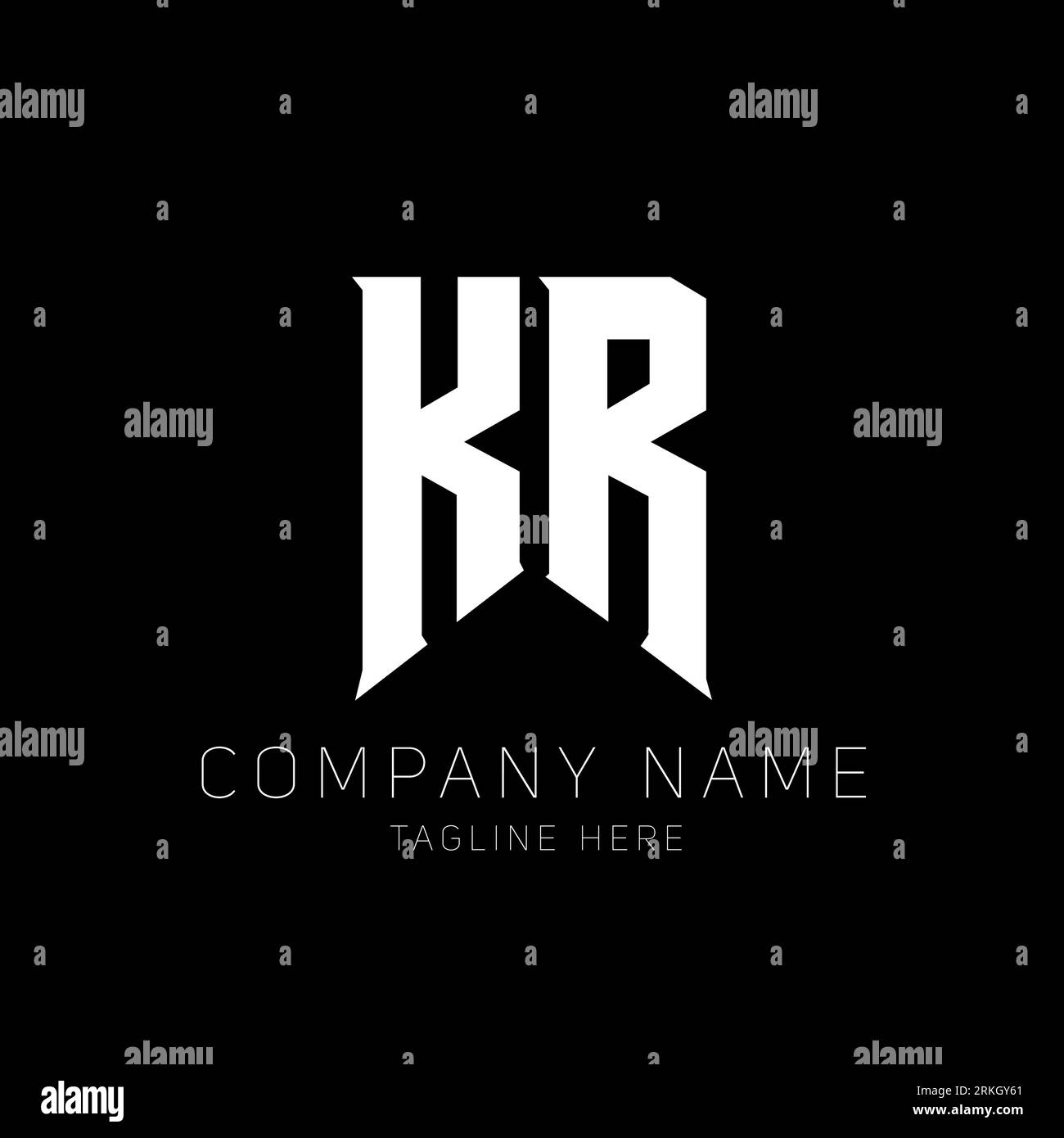 Logo-Design mit KR-Buchstaben. Anfangsbuchstaben das Logo von KR Gaming für Technologieunternehmen. Design-Vorlage für Tech Letter KR Minimal Logo. KR Letter Design V Stock Vektor