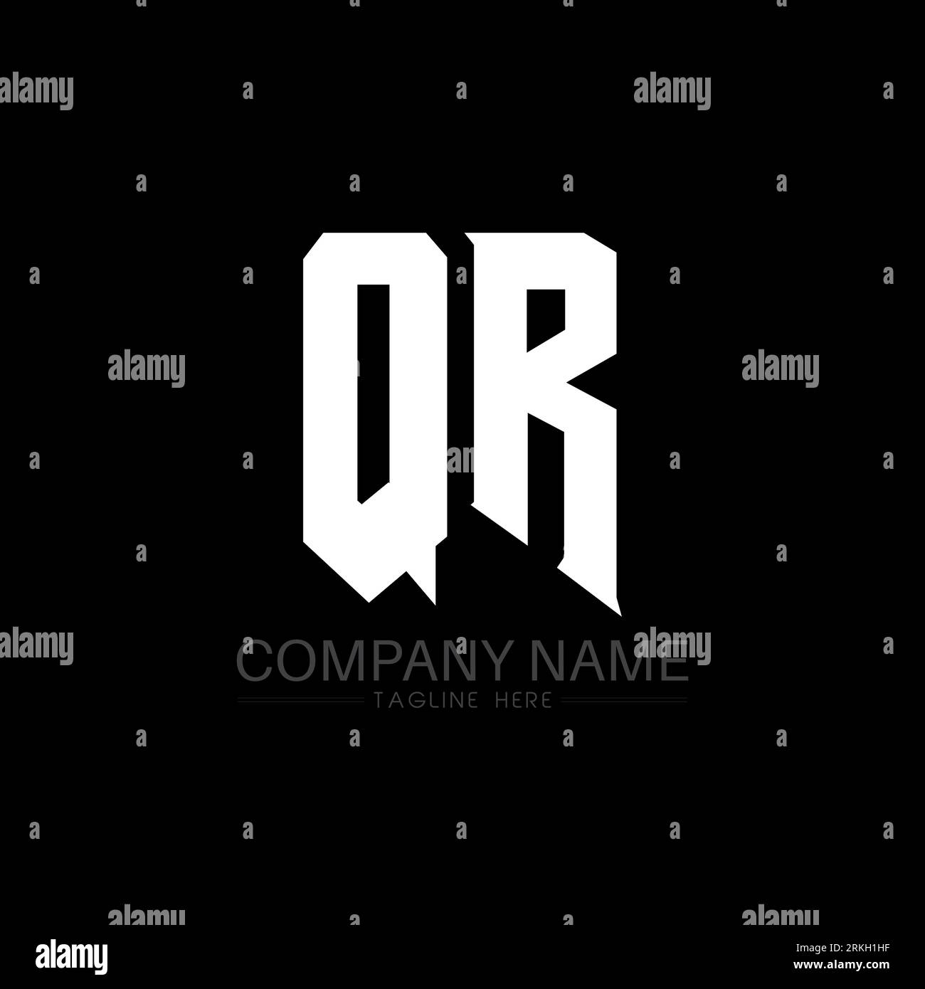 QR Letter Logo Design. Initial letters QR gaming's logo icon for technology companies. Tech letter QR minimal logo design template. QR letter design v Stock Vektor