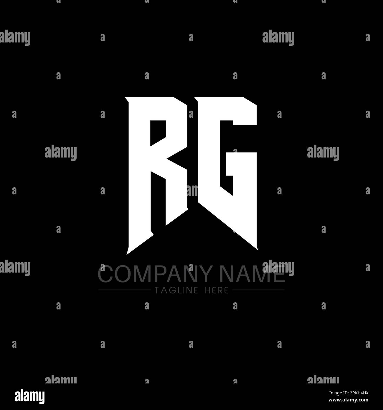 RG Letter Logo Design. Anfangsbuchstaben das Logo von RG Gaming für Technologieunternehmen. Design-Vorlage für Tech Letter RG Minimal Logo. RG Letter Design V Stock Vektor