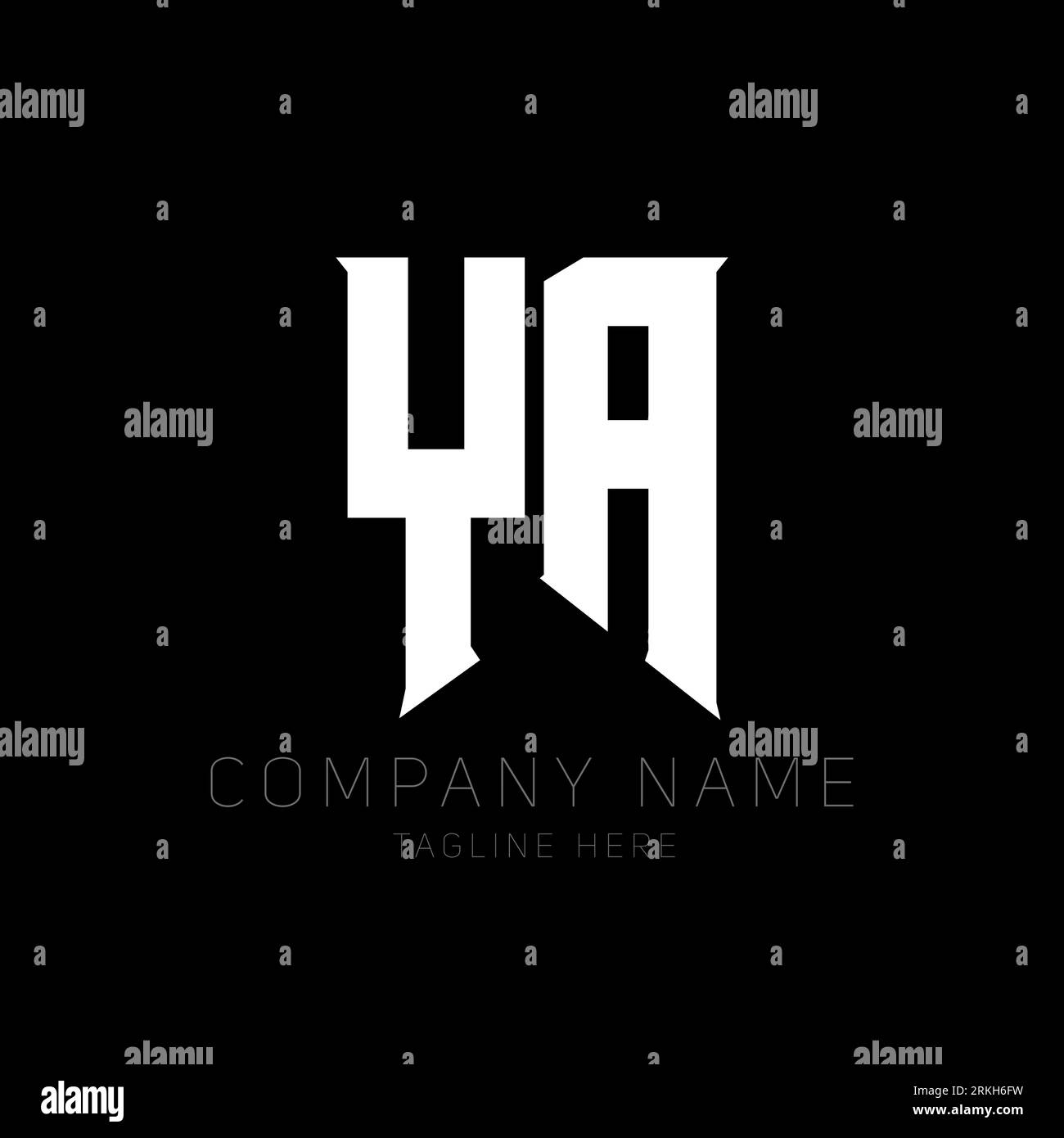 YA Letter Logo Design. Initial letters YA gaming's logo icon for technology companies. Tech letter YA minimal logo design template. Y A letter design Stock Vektor