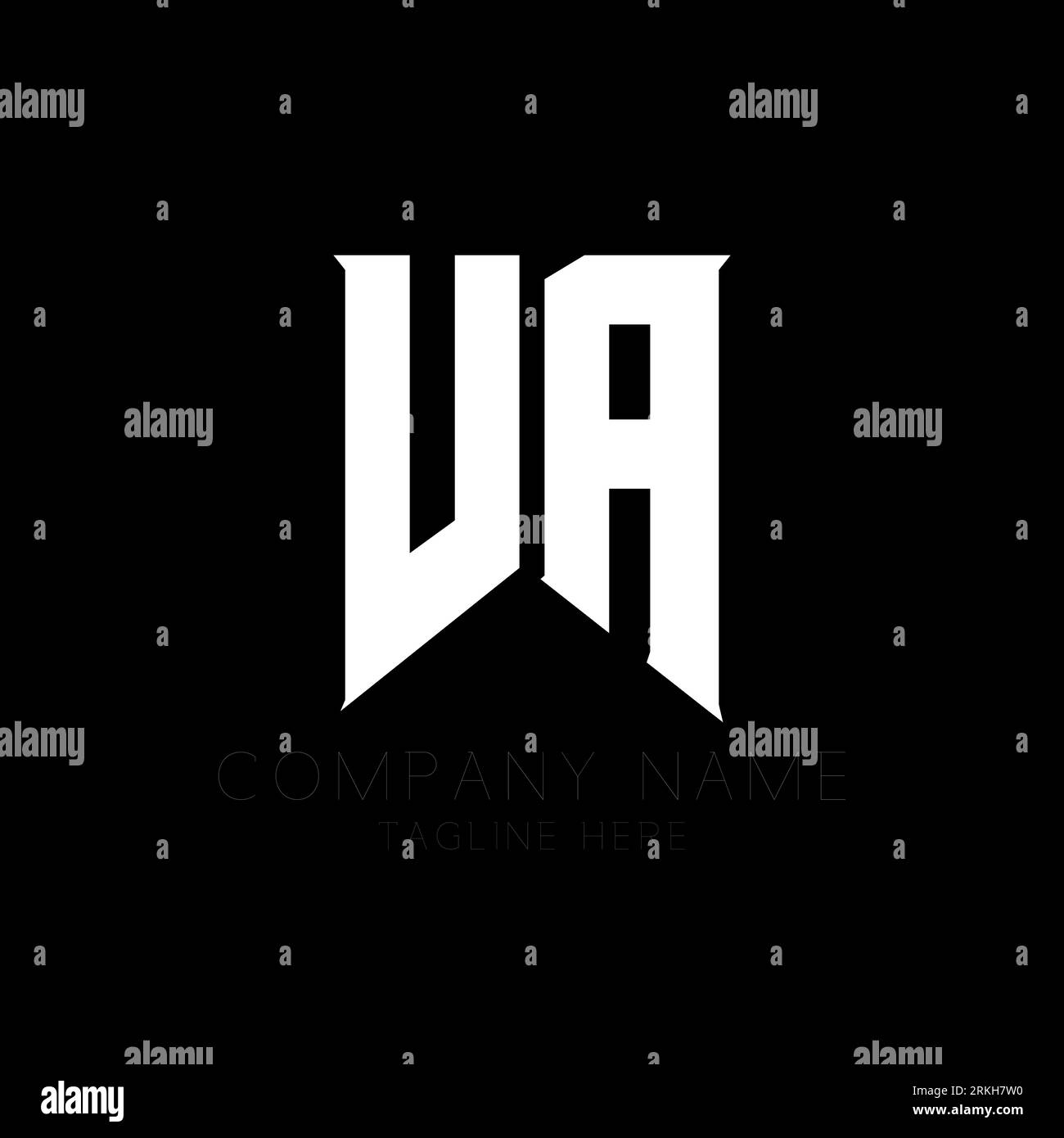 VA-Logo-Design. Anfangsbuchstaben das Logo von VA Gaming für Technologieunternehmen. Design-Vorlage für Tech Letter VA Minimal Logo. V Ein Buchstabendesign Stock Vektor