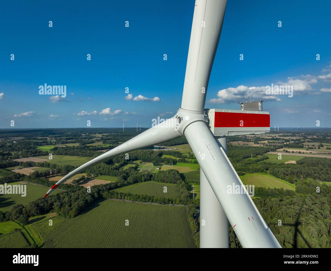 Dorsten, Nordrhein-Westfalen - Neubau einer Windkraftanlage. Windpark Grosse Heide. Stockfoto