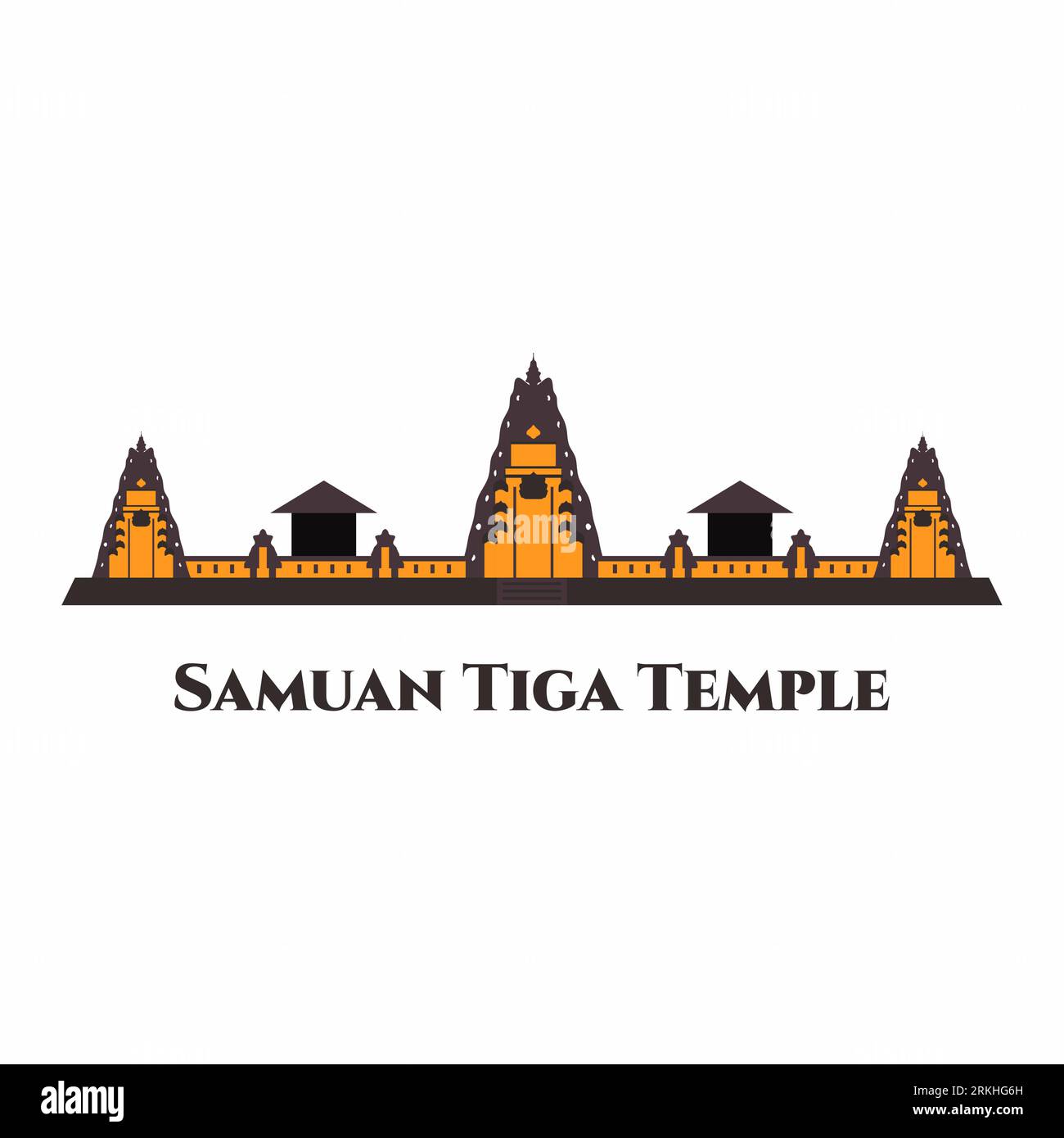 Pura Samuan Tiga, ein Hindu-Tempel auf Bali, Indonesien. Ein wunderschöner Ort voller Geist. Empfehlenswertes Reiseziel für einen touristischen Urlaub. Ein muss Stock Vektor