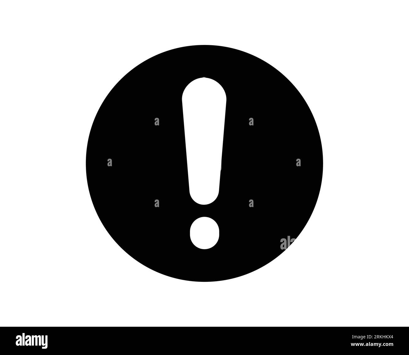 Fehlerkreissymbol Runde Kreisförmige Warntaste Warnung Achtung Achtung Problem Gefahr Ausrufezeichen Gefahrenrisiko Schwarzes Weißes Vektorzeichen Symbol Stock Vektor