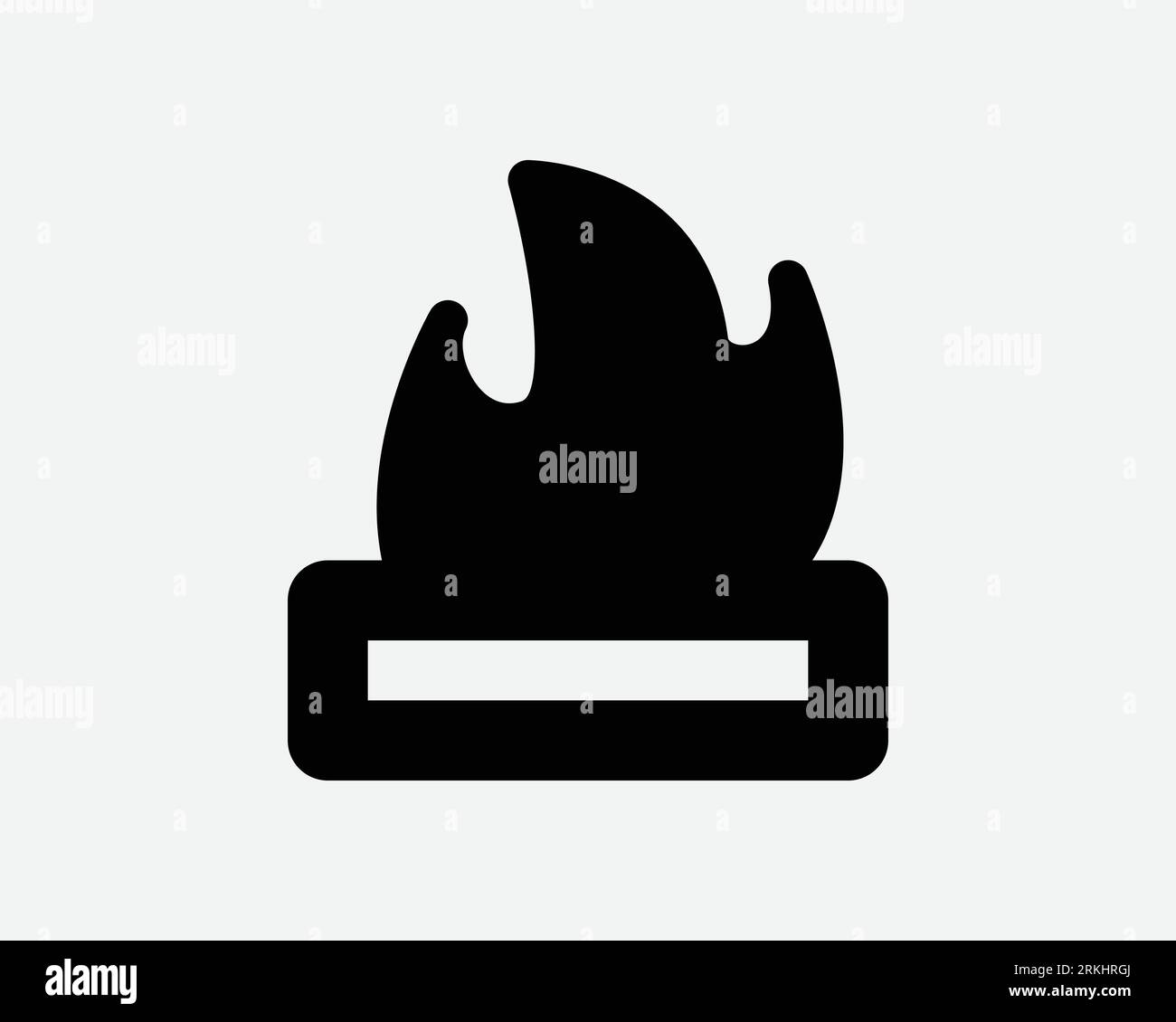 Fire Icon Flame Heat Burn Burning Warm Passion Campfire Flames Hot Blaze Flammable Bonfire Blazing Furnace Cook Cooking Black Shape Sign Symbol Vector Stock Vektor