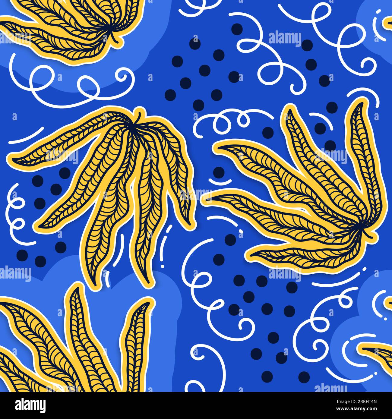 Nahtloses Blumenmuster im Retro-Stil der 90er Jahre. Niedliches Zeitgenössisches Botanisches Muster. Trendige und Vintage-Grafiken für Mode, Tapeten, Geschenkpapier Stock Vektor