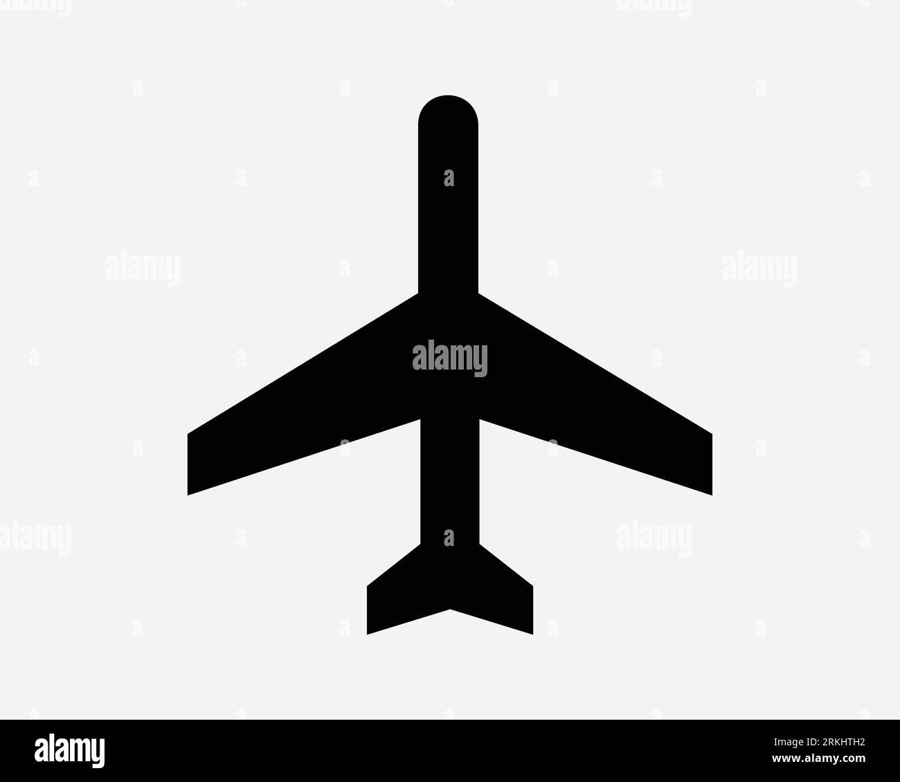 Flugzeugsymbol. Flugzeug Flugzeug Flugzeug Flughafen Airline Flug Flugzeug Jet Form Schwarz Weiß Vektor Clipart Grafik Illustration Artwork Sign Symbol Stock Vektor