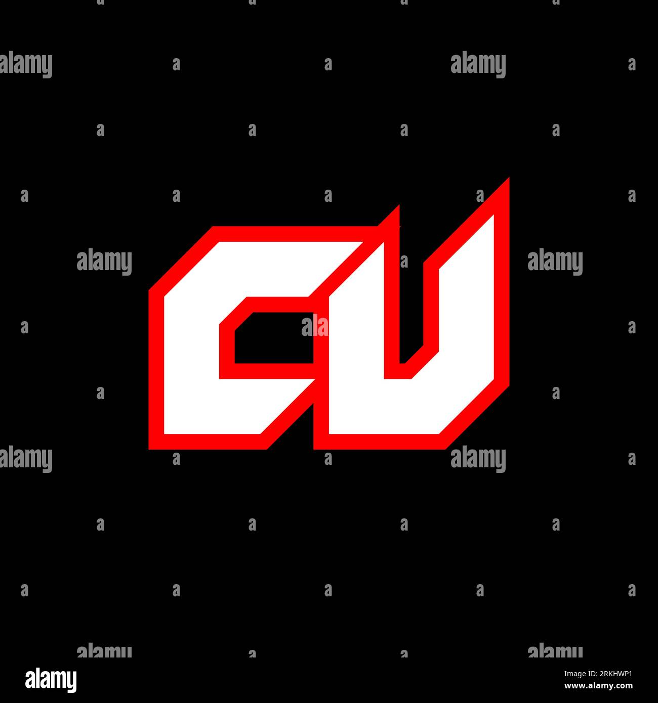 CU-Logo, anfängliches CU-Buchstabendesign im Sci-fi-Stil. CU-Logo für Spiele, eSport, Technologie, Digital, Community oder Business. C U Sport Modern Ita Stock Vektor
