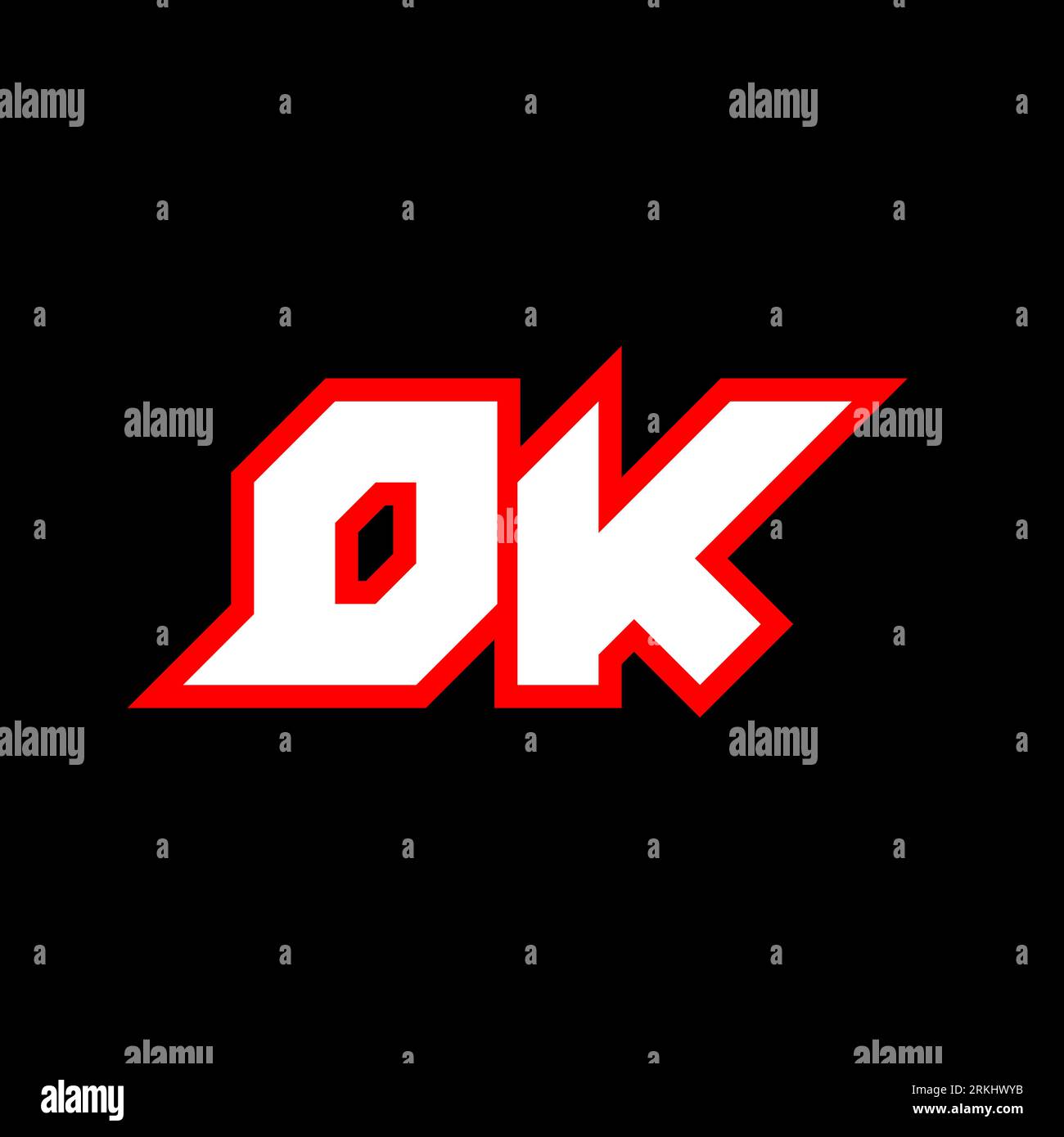 DK-Logo-Design, anfängliches DK-Buchstabendesign im Science-fiction-Stil. DK-Logo für Spiele, eSport, Technologie, Digital, Community oder Business. D K Sport Modern Ita Stock Vektor
