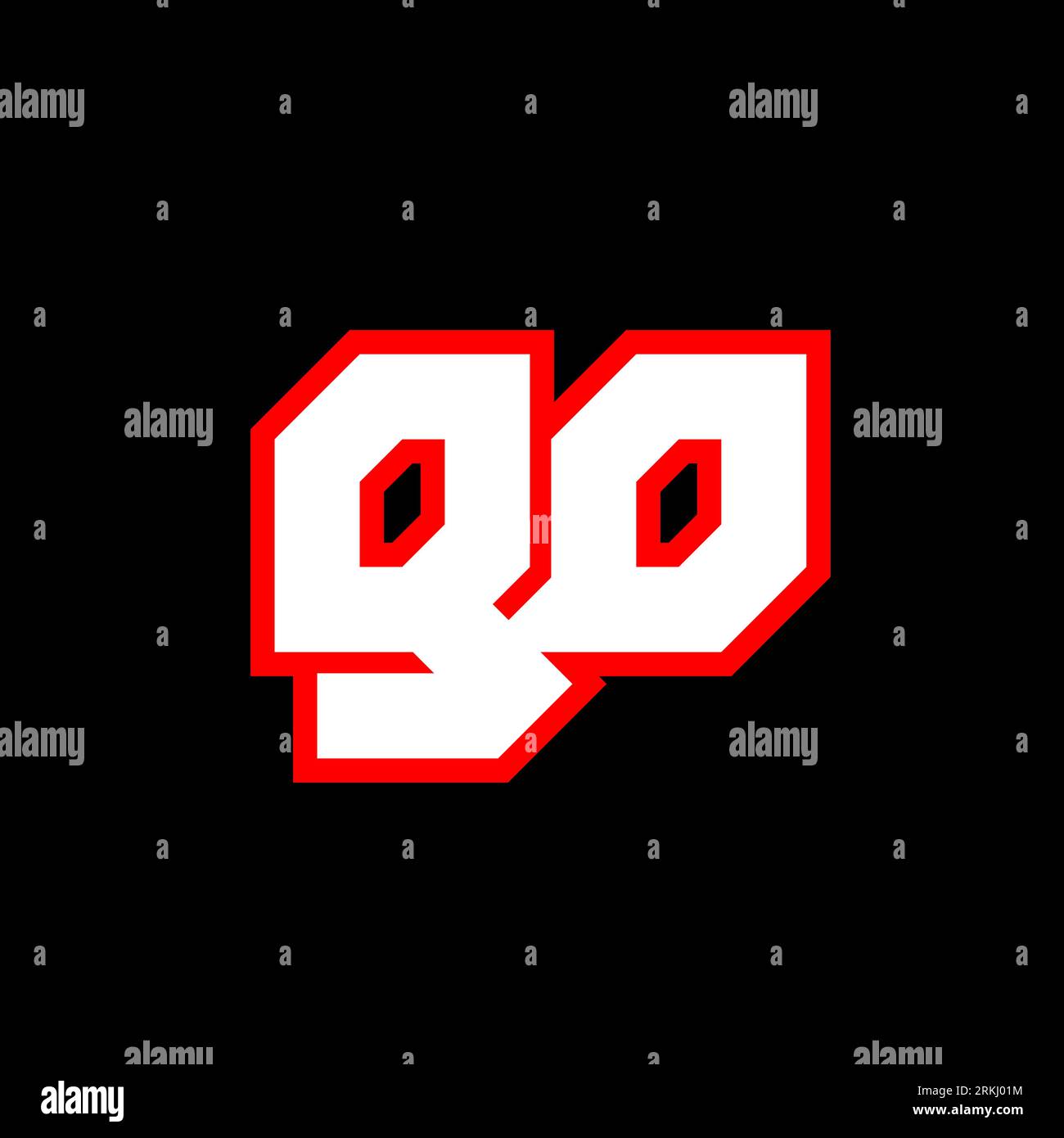 GO-Logo-Design, GO-Letter-Design mit Science-fiction-Stil. GO-Logo für Spiele, eSport, Technologie, Digital, Community oder Business. G O Sport Modern Ita Stock Vektor