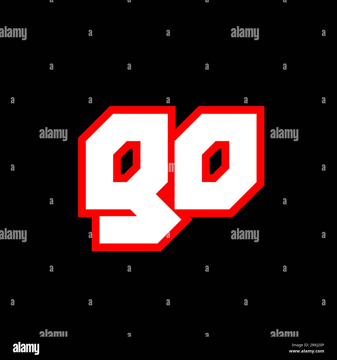 GO-Logo-Design, GO-Letter-Design mit Science-fiction-Stil. GO-Logo für Spiele, eSport, Technologie, Digital, Community oder Business. G O Sport Modern Ita Stock Vektor
