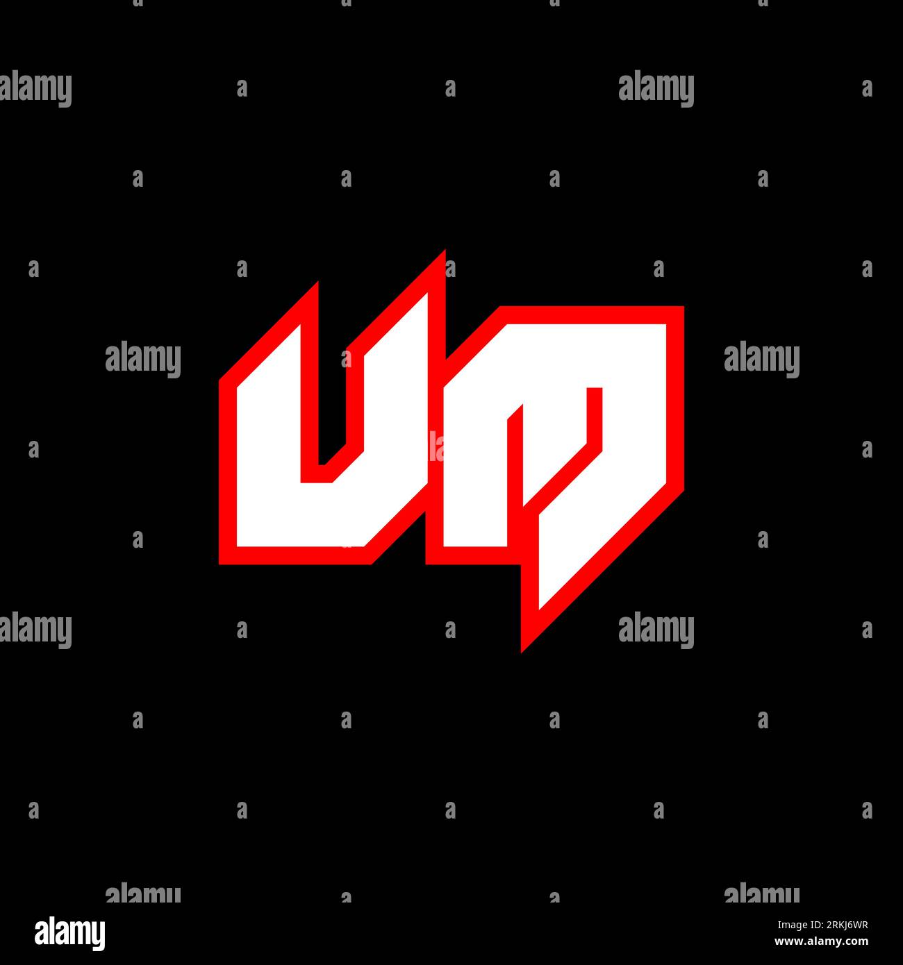 UM-Logo, anfängliches UM-Buchstaben-Design im Science-fiction-Stil. UM-Logo für Spiele, eSport, Technologie, Digital, Community oder Business. U M Sport Modern Ita Stock Vektor