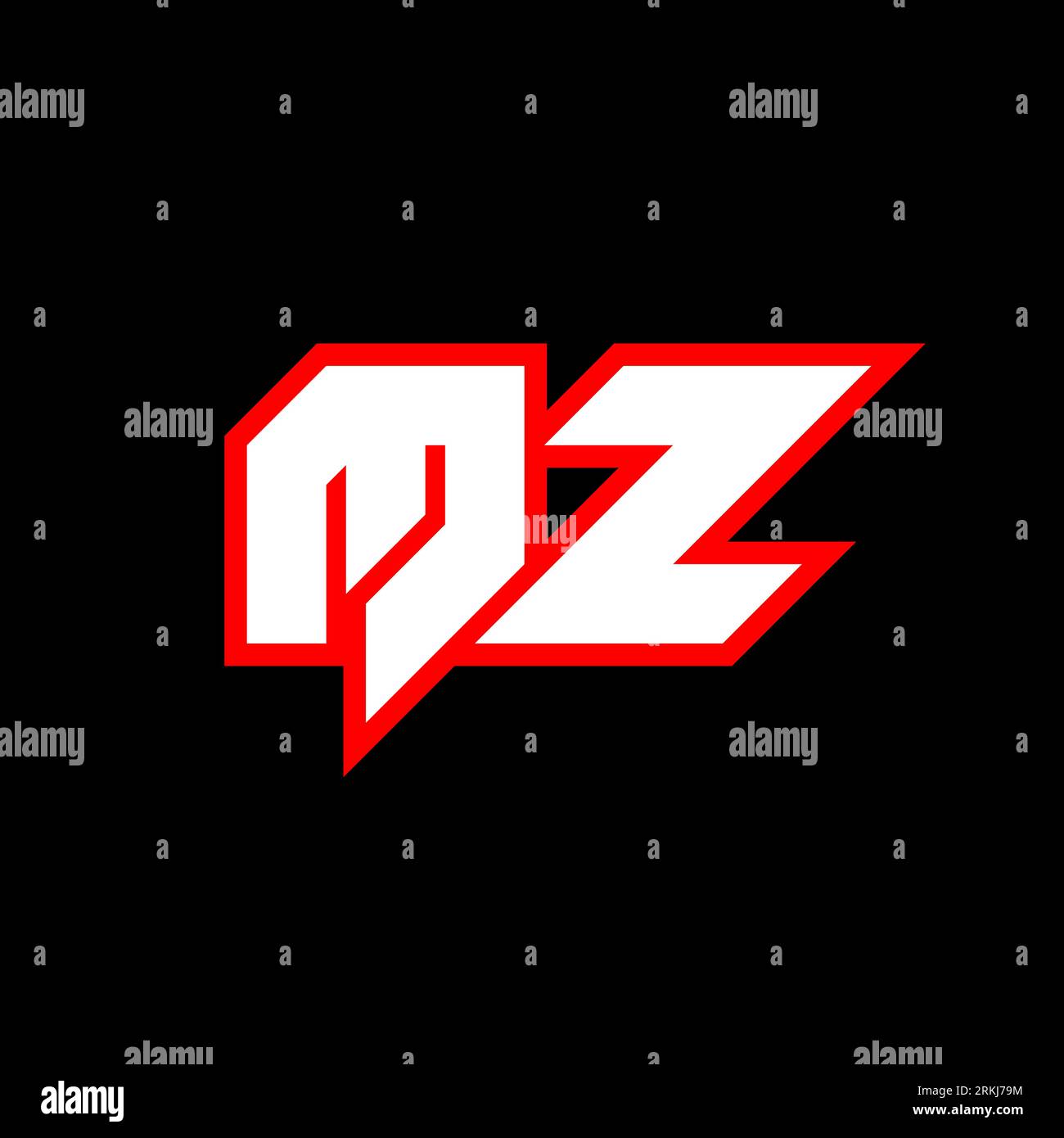 MZ-Logo, anfängliches MZ-Buchstabendesign im Sci-fi-Stil. MZ-Logo für Spiele, E-Sport, Technologie, Digital, Community oder Business. M Z Sport Modern Ita Stock Vektor